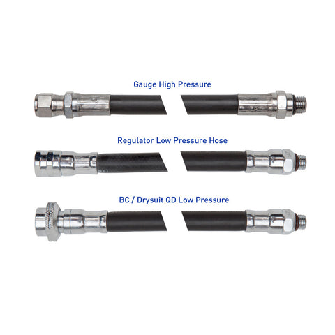 XS Scuba Rubber Hoses Low Pressure Quick Disconnect | Diving Sports Canada XS Scuba Rubber Hoses Low Pressure Quick Disconnect | Diving Sports Canada