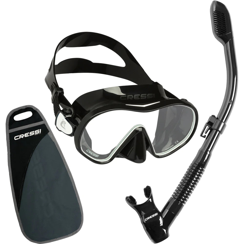 Cressi F-Dual & Supernova Dry Black / White | Diving Sports Canada Cressi F-Dual & Supernova Dry Black / White | Diving Sports Canada