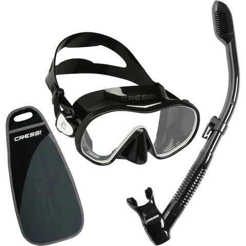 Cressi F-Dual & Supernova Dry Black / White | Diving Sports Canada Cressi F-Dual & Supernova Dry Black / White | Diving Sports Canada