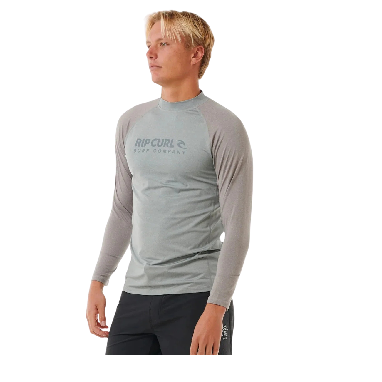 Rip Curl Shock UV Rash Vest Long Sleeve Light Grey Marle | Diving Sports Canada | Vancouver