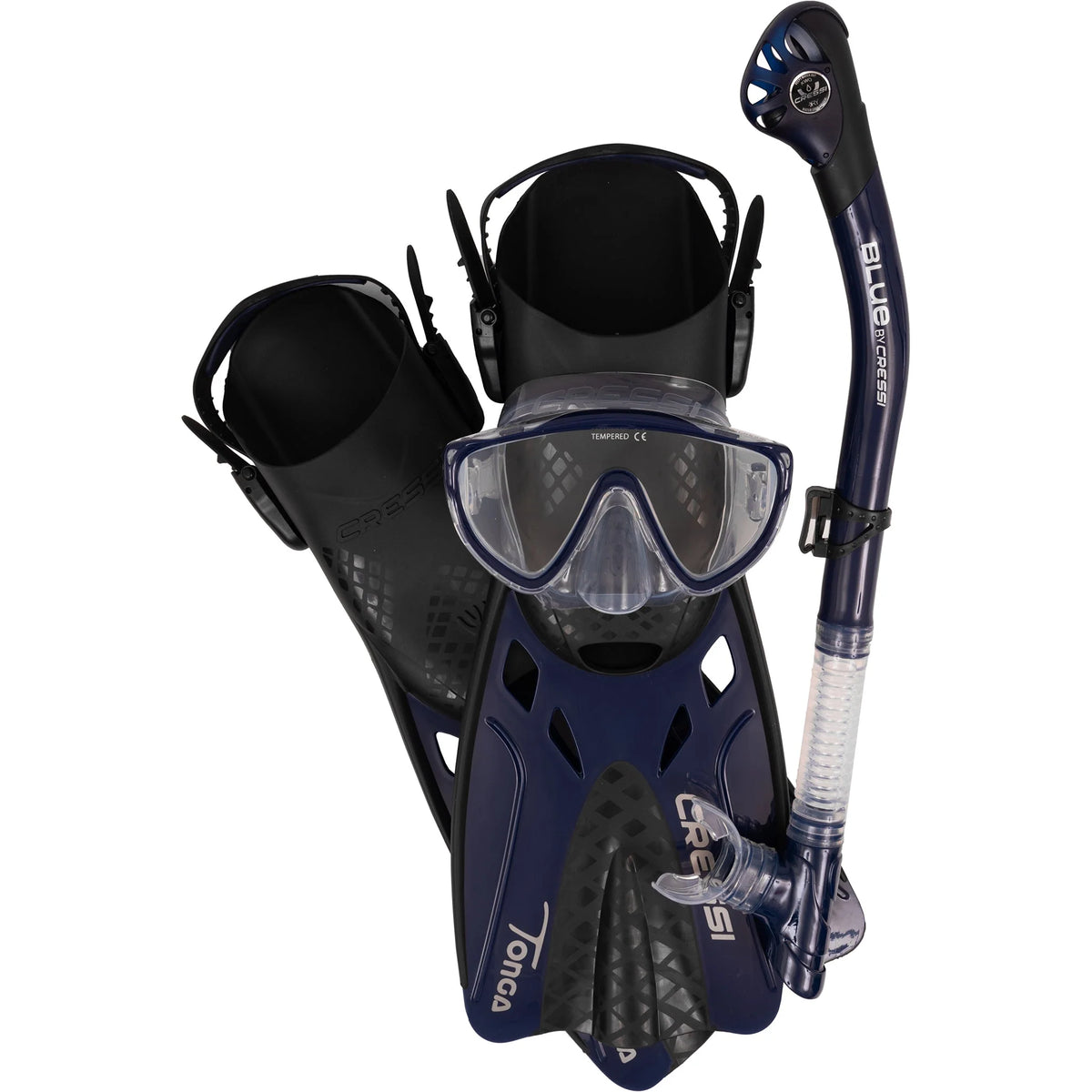 Cressi Tino Adventure Snorkeling Set Clear/Blue Navy