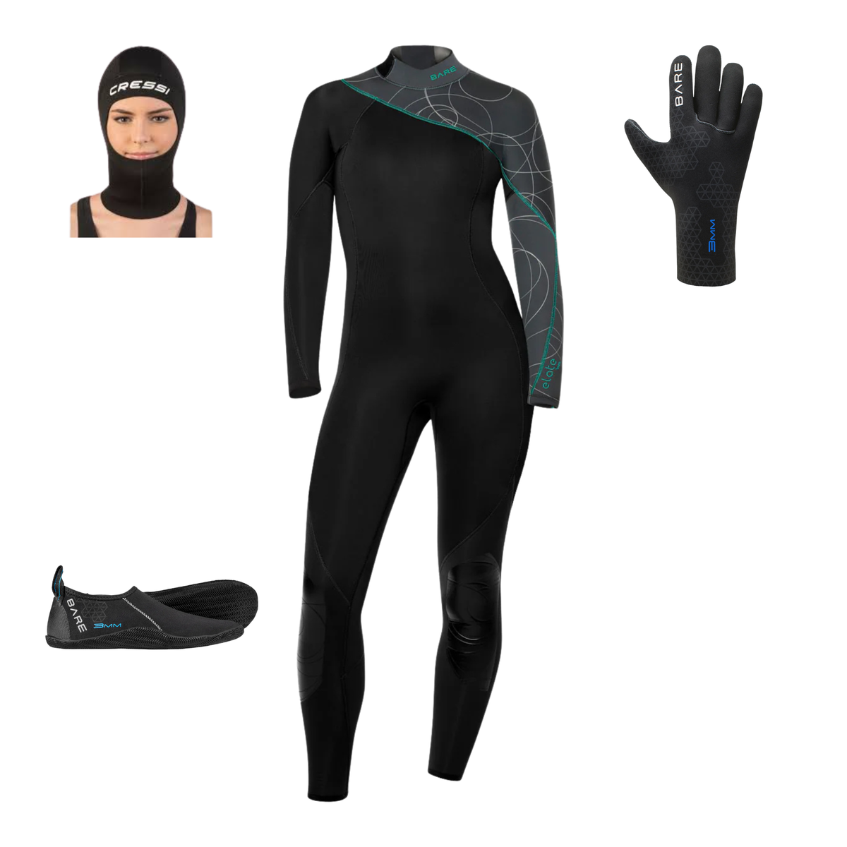 Bare Elate 3mm Women's Full Wetsuit Package