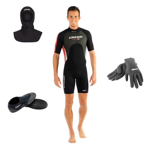 Cressi 2.5mm Men's Shorty Wetsuit Package