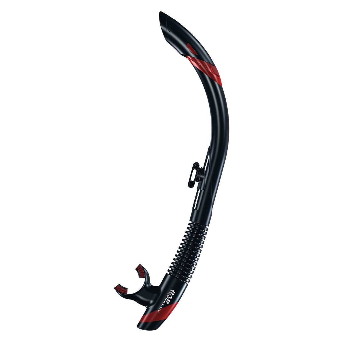 Atomic Aquatics SV2 Flex Snorkel Black/Red | Diving Sports Canada