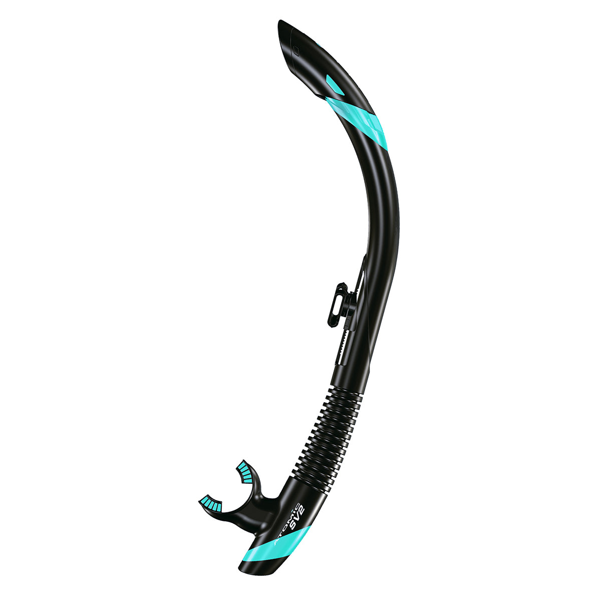 Atomic Aquatics SV2 Flex Snorkel Black/Aqua | Diving Sports Canada | Vancouver