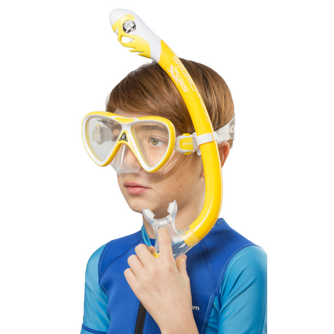 Cressi Pegaso & Iguana Dry Junior Set yellow/white | Diving Sports Canada